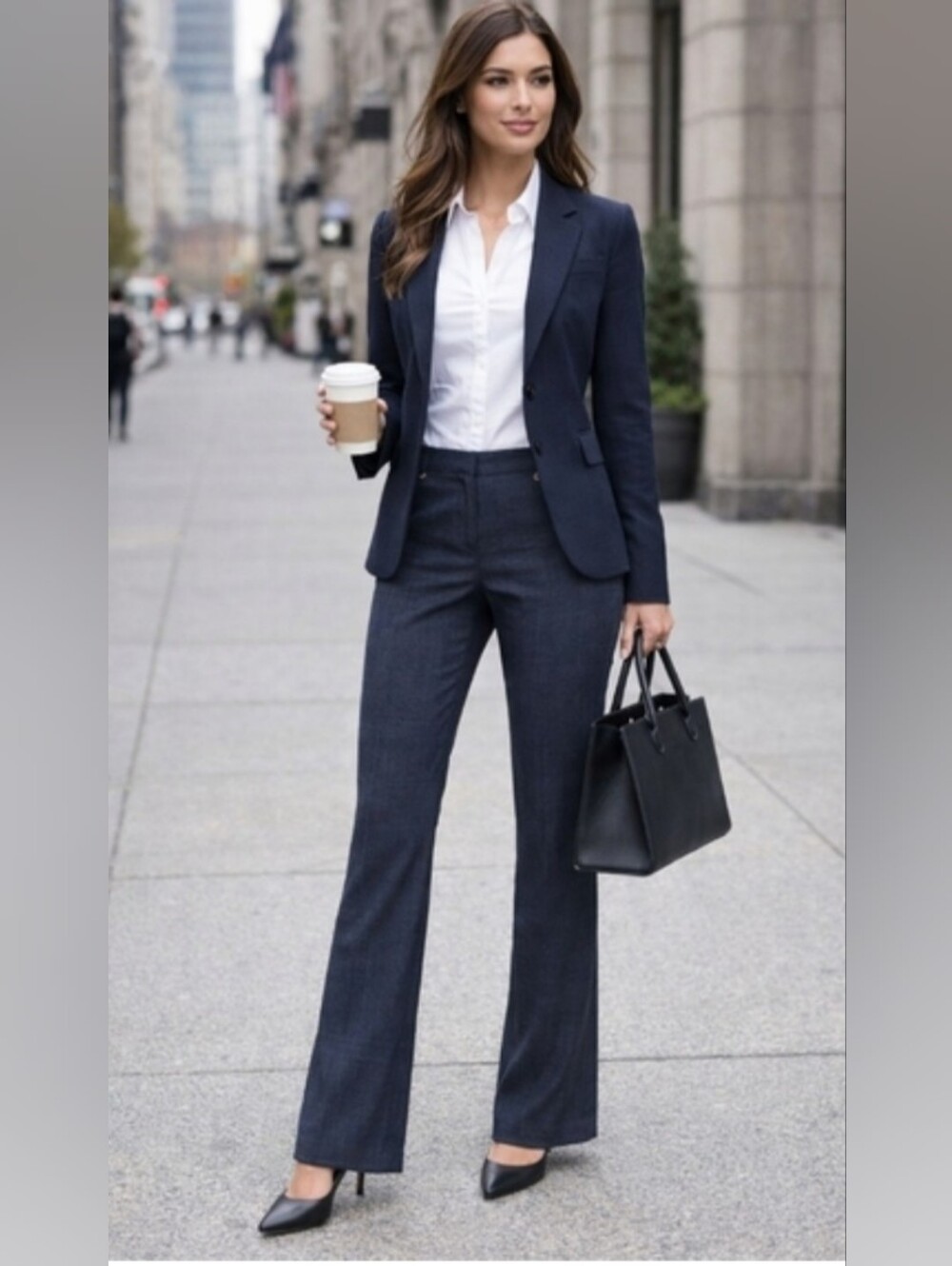 New York and Company Women's Navy/Dark Denim Trouser